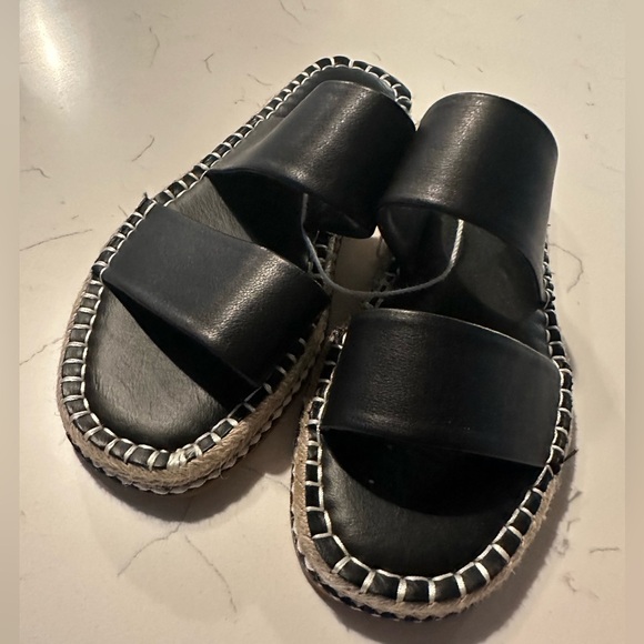 American Eagle Sandal Espadrille Slip on Black  Size 6 New - Picture 2 of 5